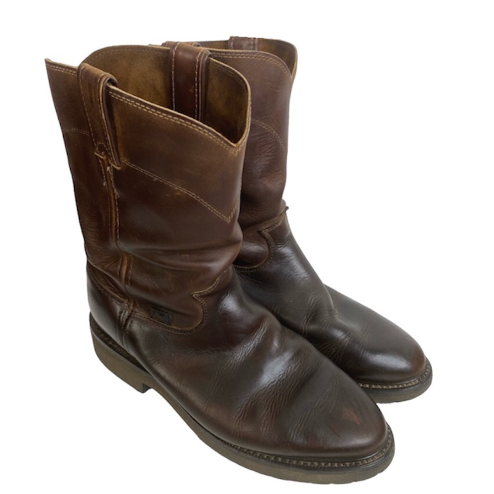 Justin’s Men’s Size 9.5 D Brown Leather Work Boots